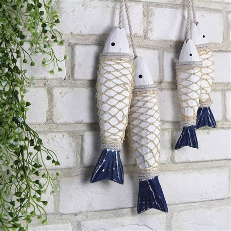 2 PCs Vintage Wooden Fish Wall Decor Rustic Wood Fish Nautical | Etsy