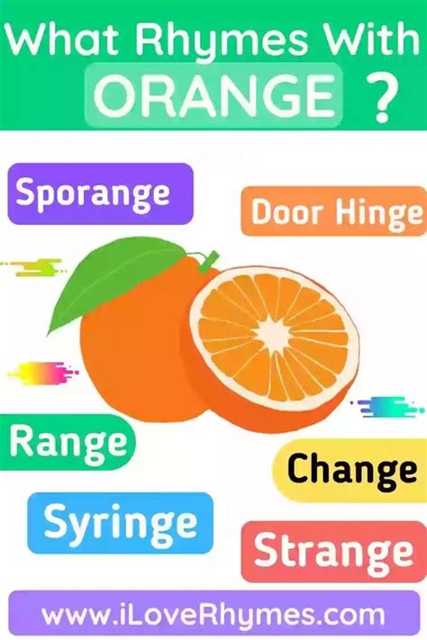 What Rhymes With Orange? | What rhymes, Rhymes, Words