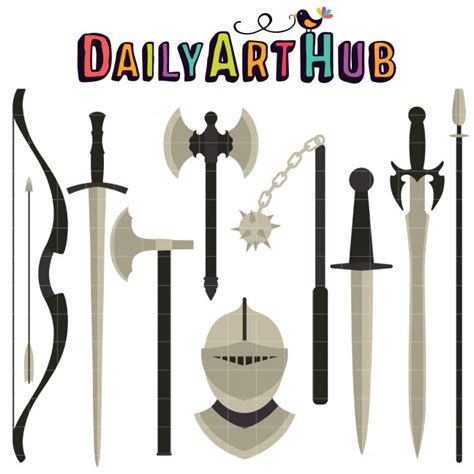 Medieval Weapons Clip Art Set – Daily Art Hub // Graphics, Alphabets & SVG