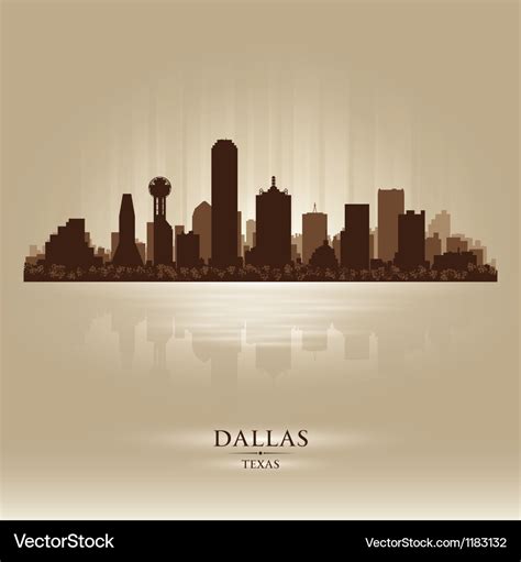 Dallas texas skyline city silhouette Royalty Free Vector