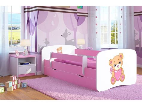 Pink Toddler Girl Bed Kids Bed Junior Childrens Single Bed with Mattress and Storage Included ...