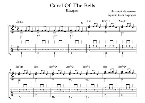 Carol Of The Bells for guitar. Guitar sheet music and tabs.