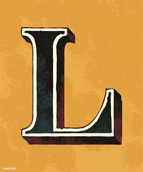 Capital letter L vintage typography style | free image by rawpixel.com ...