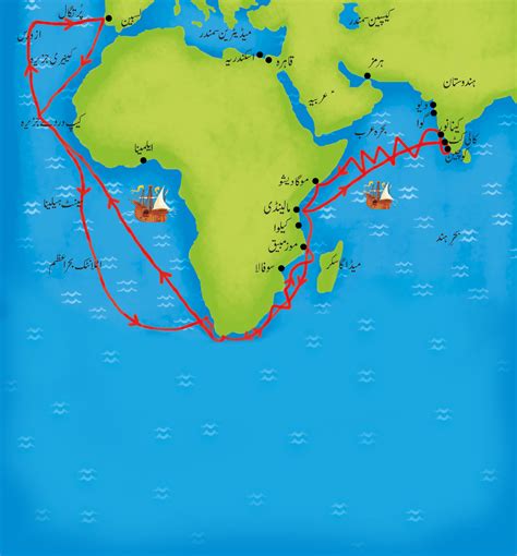 Vasco Da Gama Route - Renaissance And Rediscovery Ocean Poster The ...