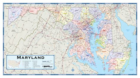 Detailed Political Map Of Maryland Ezilon Maps Images