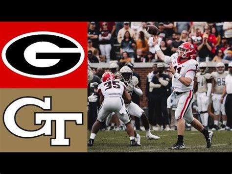 #4 Georgia vs Georgia Tech Highlights | NCAAF Week 14 | College Football Highlights - YouTube