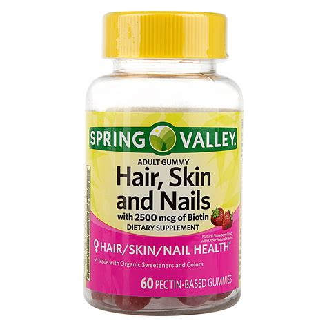 Spring Valley Hair, Skin and Nails Adult Gummies, 60 count - Walmart.com - Walmart.com