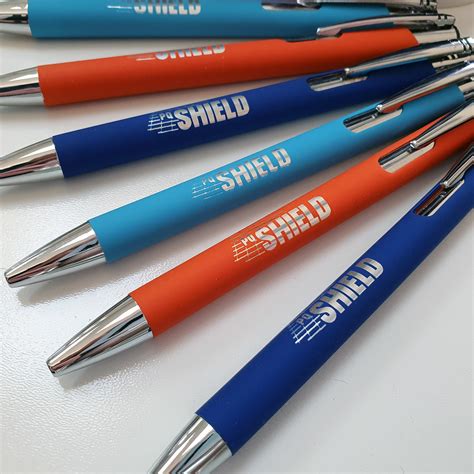 Logo Printed Pens | Soft Feel Pens Mirror Finish Engraved | MyEventBits.com