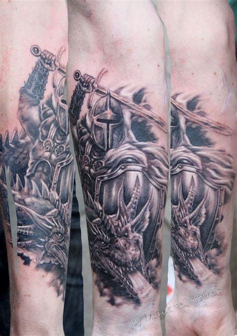 knight dragon tattoo | Tatuaże, Rycerze