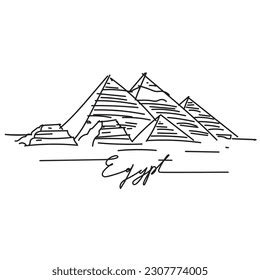 Pyramids Giza Egypt Continuous Line Drawing Stock Vector (Royalty Free) 2307774005 | Shutterstock