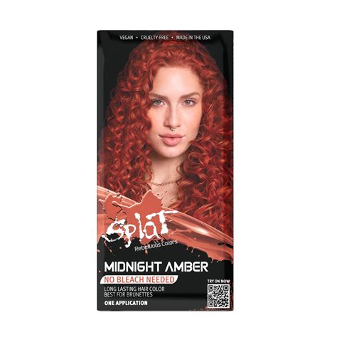 Splat Midnight Kit, Amber, Unisex Semi-Permanent Hair Dye - No Bleach ...