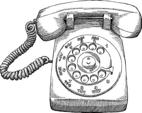 Black Rotary Dial Telephone Drawing Illustrations, Royalty-Free Vector Graphics & Clip Art - iStock