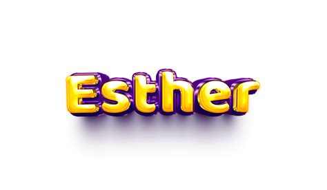 girl name inflated air foil shiny celebration decoration esther 12806302 PNG