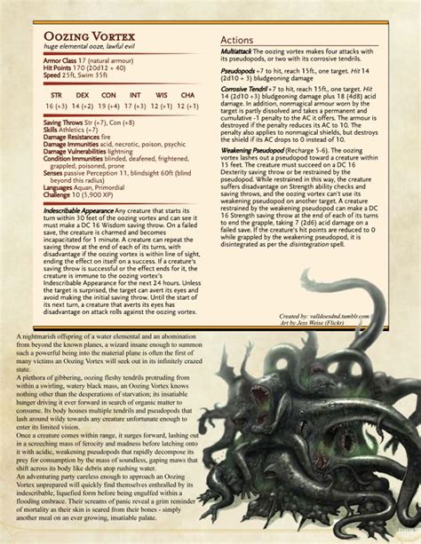 Kraken 5e Stat Block - Kraken Hatchling Dnd 5e Homebrew — Stonestrix ...