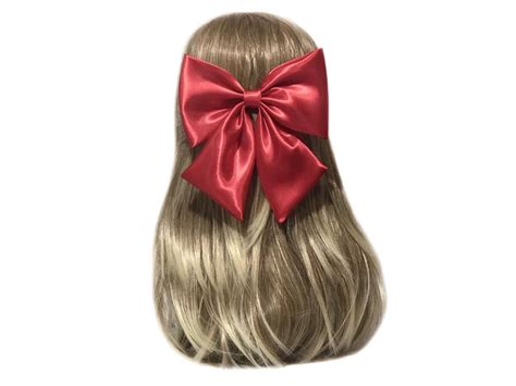 Red Hair Bow Red Satin Hair Bow Satin Big Bow Wedding Pew | Etsy