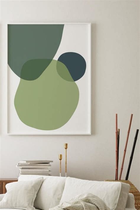 Green Abstract Geometric Simple and Minimalist Wall Art. - Etsy ...