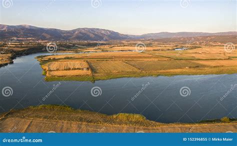 View of the Confluence of Two Rivers from Above with the Drone Stock ...