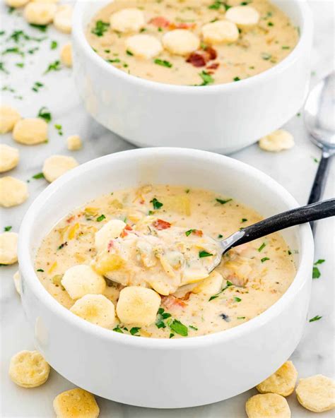 This New England Clam Chowder is packed with clams, potatoes, crispy ...