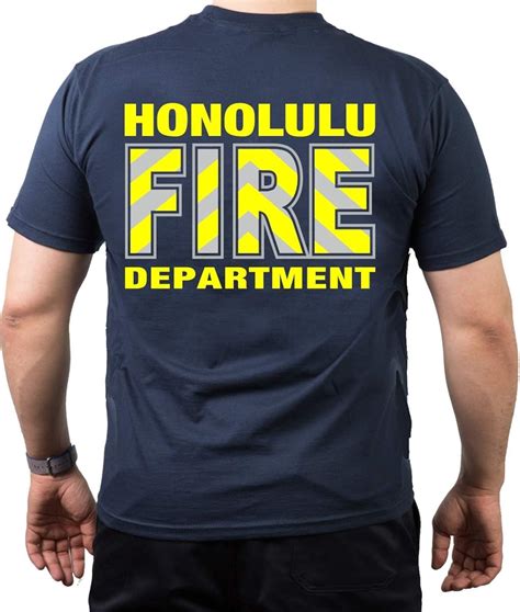 T-Shirt Navy, Honolulu Fire Dept. (Hawaii) (Silber-Neongelb) : Amazon ...