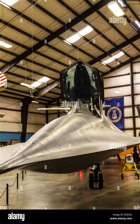 The SR-71 Blackbird Spy plane at the March Field Air Museum in Riverside California Stock Photo ...