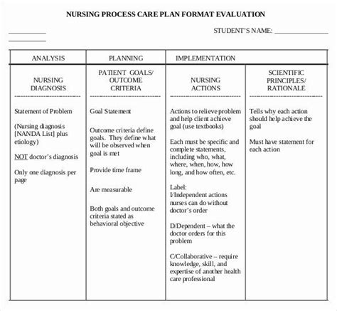 Nursing Education Plan Template