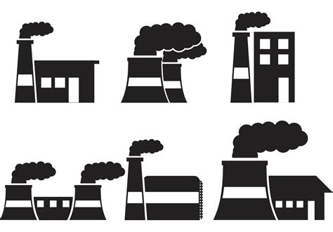 Factory Silhouette Vector Icons 90745 Vector Art at Vecteezy