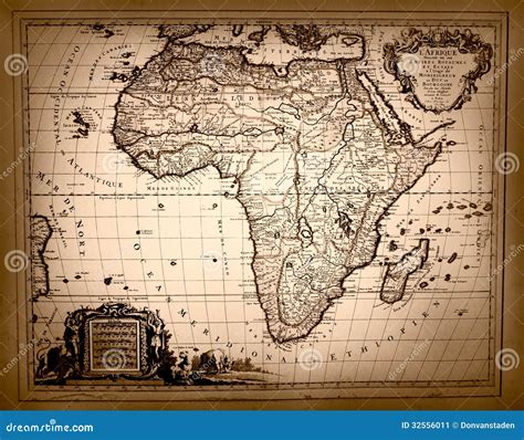 Vintage Map of Africa stock image. Image of cartography - 32556011