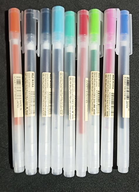 MUJI Gel Ink Ballpoint Pen 0.5mm 9 Color Complete Set Japan | Etsy