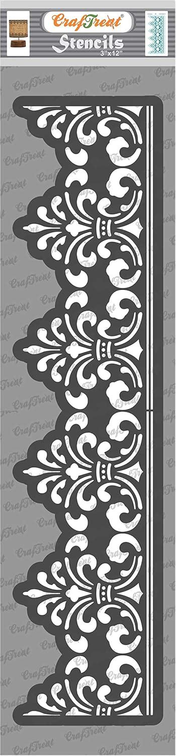 Amazon.com: CrafTreat Decorative Border Stencils for Painting on Wood - Border 21-3x12 Inches ...