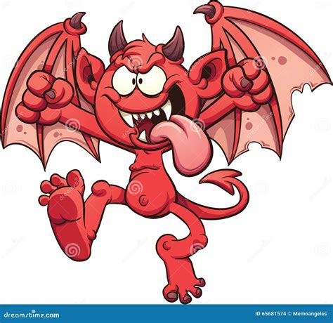 Cartoon Devil With Pitchfork Vector Illustration | CartoonDealer.com ...