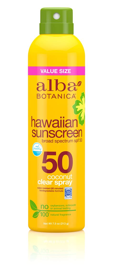 Alba Botanica Hawaiian Coconut Clear Spray Sunscreen SPF 50, 7.5 oz - Walmart.com - Walmart.com