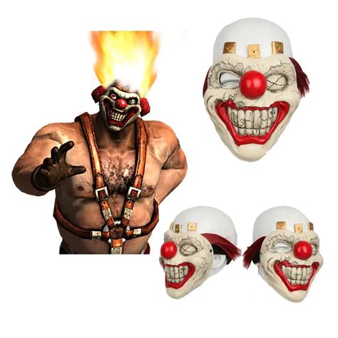 Xcoser Twisted Metal Sweet Tooth Mask Halloween Cosplay Killer Clown ...