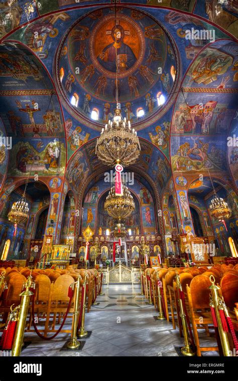 Interior of a Greek orthodox church in Patras, Greece Stock Photo - Alamy