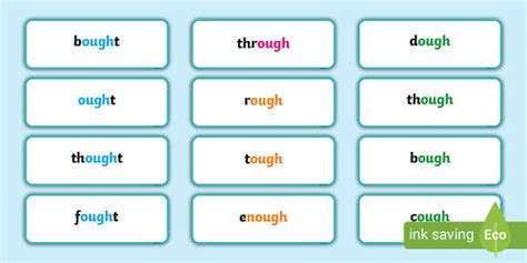 ‘ough’ Words Spelling Cards (teacher made) - Twinkl