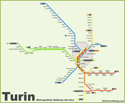 Turin Metro Map - Ontheworldmap.com