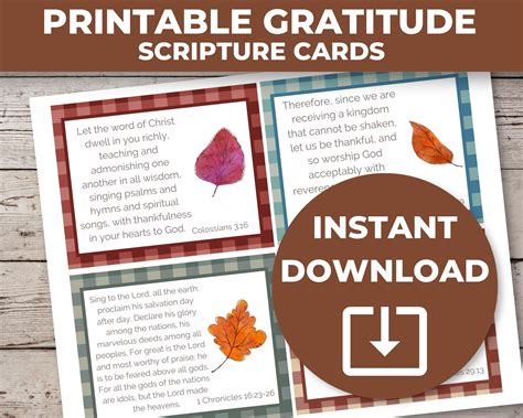 Thanksgiving Scripture Cards, Thanksgiving Bible Verses, Gratitude ...