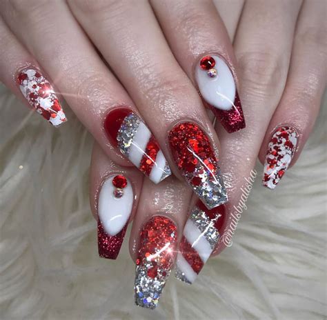 Christmas Nails French Tip Holidays Coffin