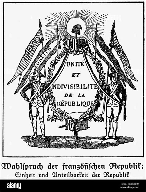 geography / travel, France, French Revolution 1789 - 1799, symbols, motto "Unite et ...