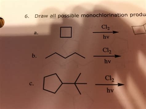 Solved Draw all possible monochlorination product: | Chegg.com