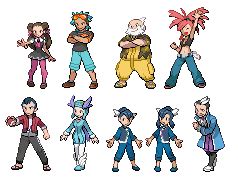 PKMN ORAS Hoenn Gym Leaders Sprites by StreakOfSprites on DeviantArt