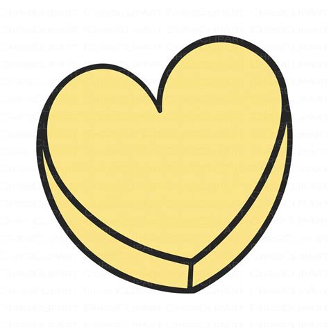 a drawing of a yellow heart on a white background