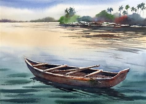 WATERCOLOR TUTORIAL: "Painting A Country Boat" by Sujit Sudhi