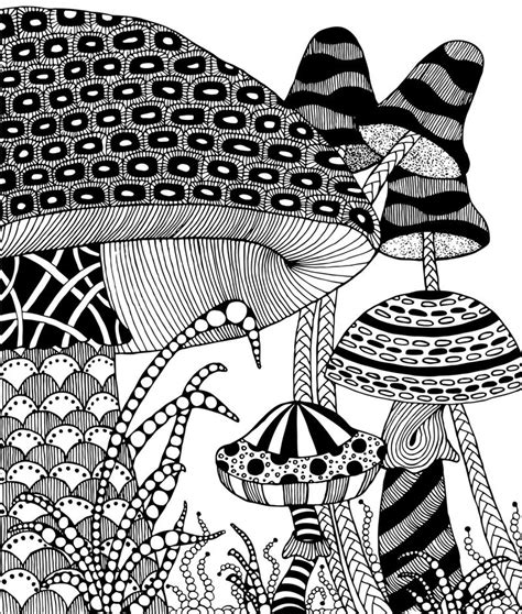 Tangle Tangle Tangle - Mushroom Zentangle