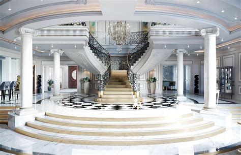 Contemplate a Neoclassical Interior Design with Massive Chandeliers