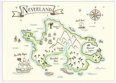 Neverland Map DIGITAL DOWNLOAD 18x24 - Etsy