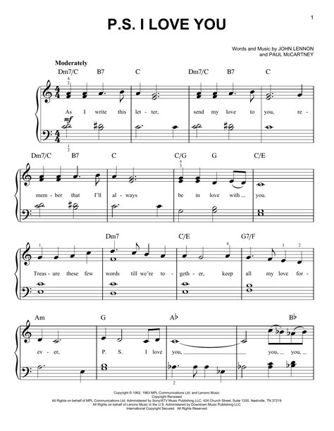 The Beatles - P.S. I Love You sheet music