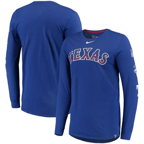 Men's Texas Rangers Nike Royal Performance Long Sleeve T-Shirt