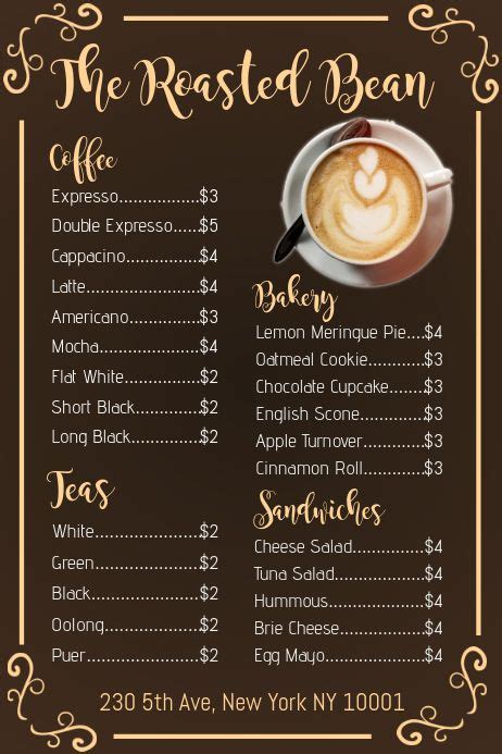 Customizable Coffee Menu Design Templates