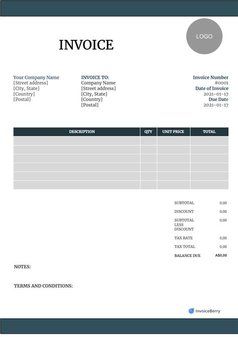 Google Doc Invoice Template Simple