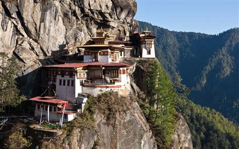 mountain, Bhutan, Cliff, House, Himalayas HD Wallpapers / Desktop and ...